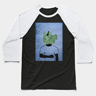 Embrace the Waves - A MaleMask NFT with DoodleEye Color and Waves Background Baseball T-Shirt